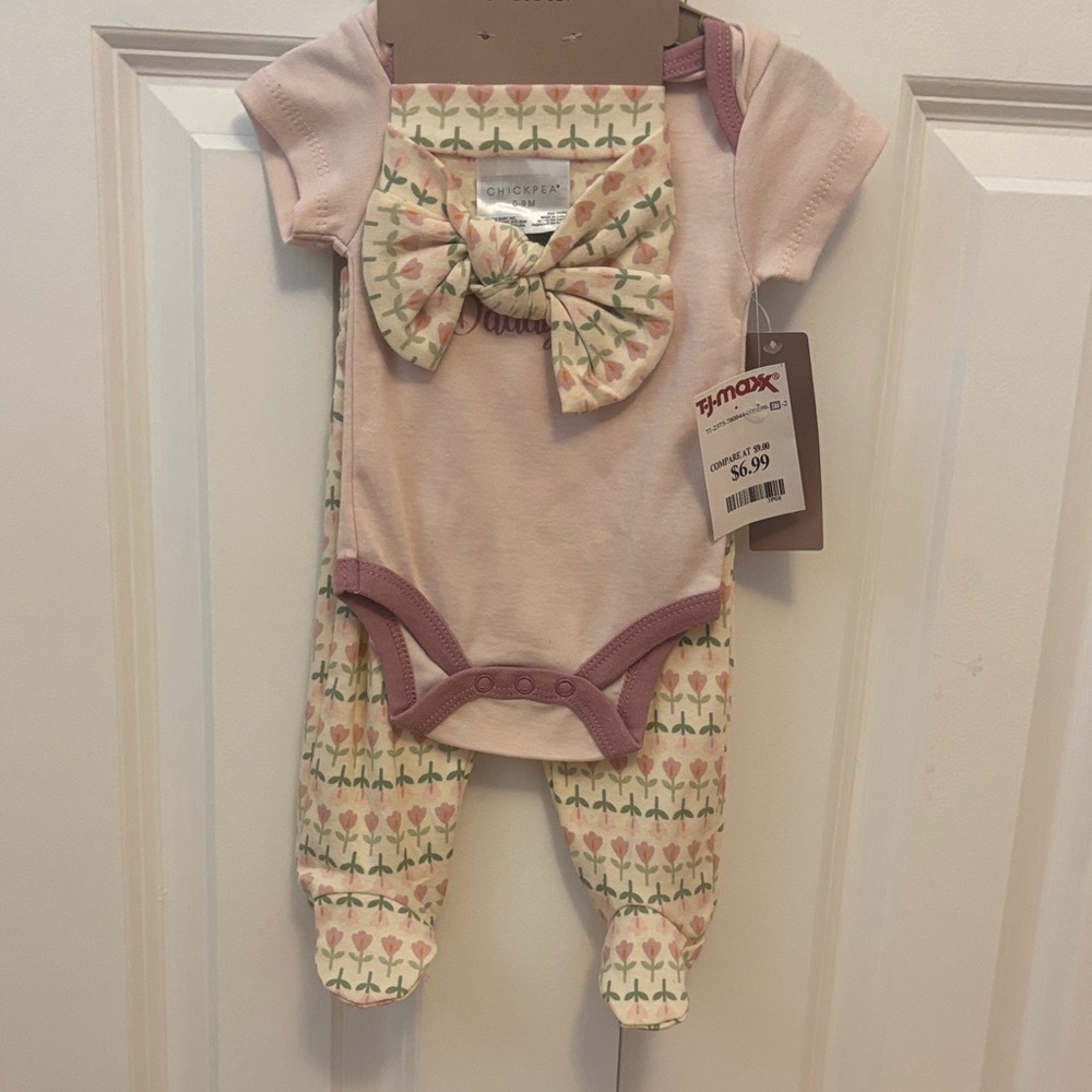 Chick Pea Pink and Cream Baby Matching Set